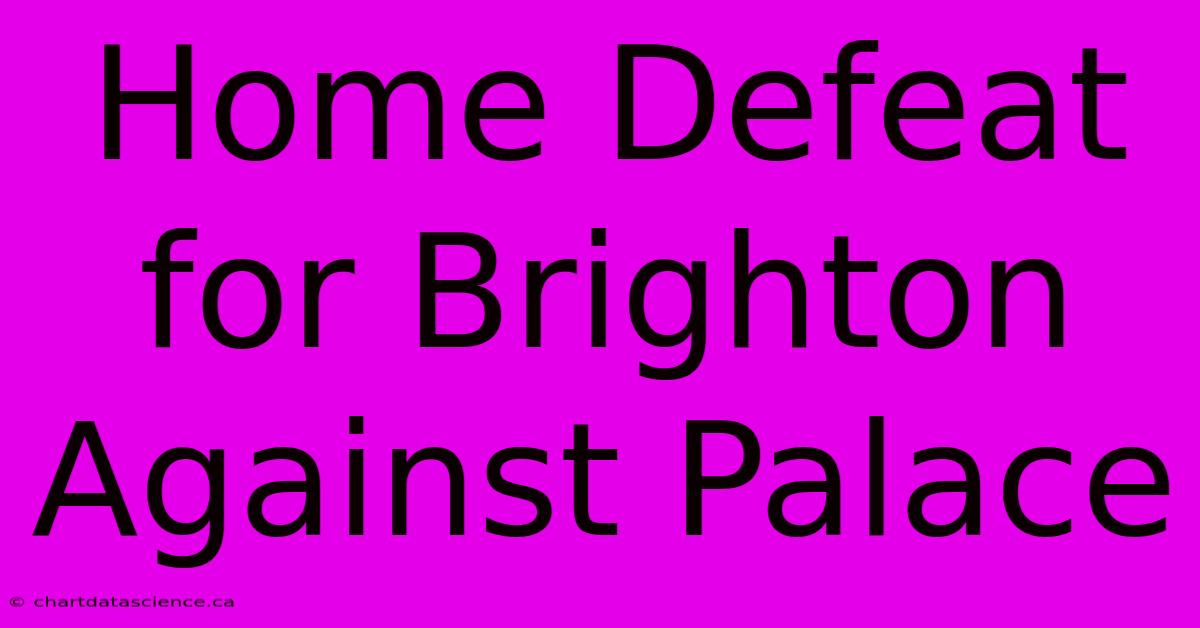 Home Defeat For Brighton Against Palace