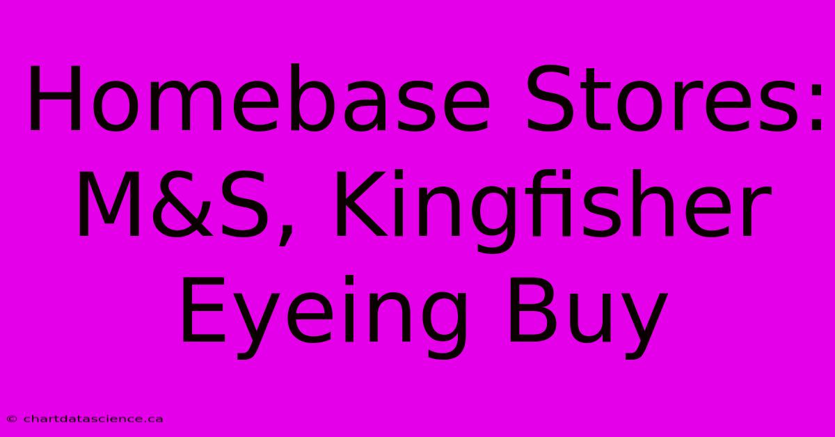 Homebase Stores: M&S, Kingfisher Eyeing Buy