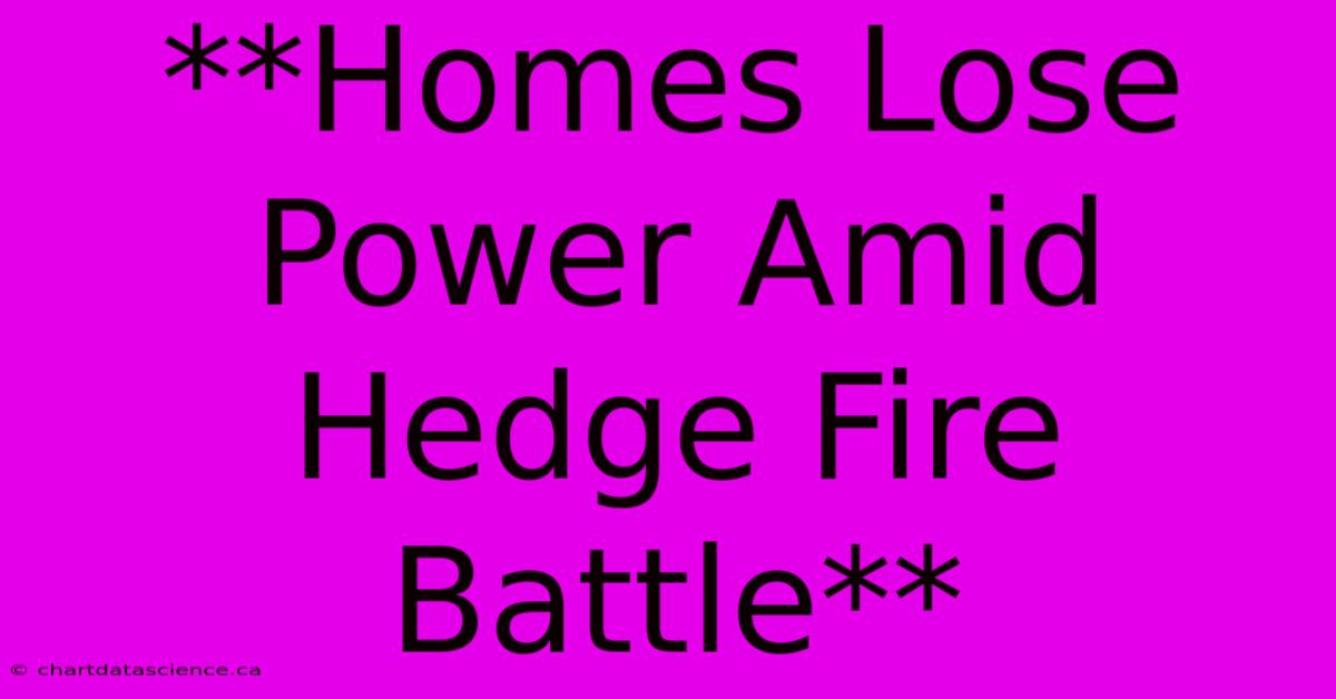 **Homes Lose Power Amid Hedge Fire Battle**