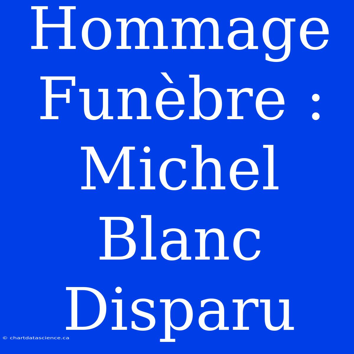 Hommage Funèbre : Michel Blanc Disparu