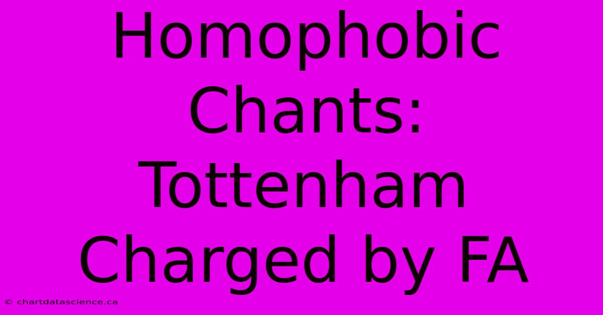 Homophobic Chants: Tottenham Charged By FA