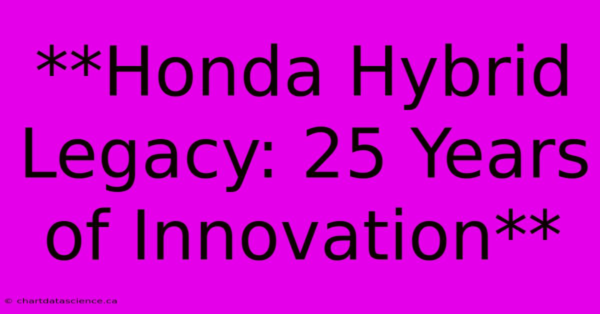 **Honda Hybrid Legacy: 25 Years Of Innovation** 