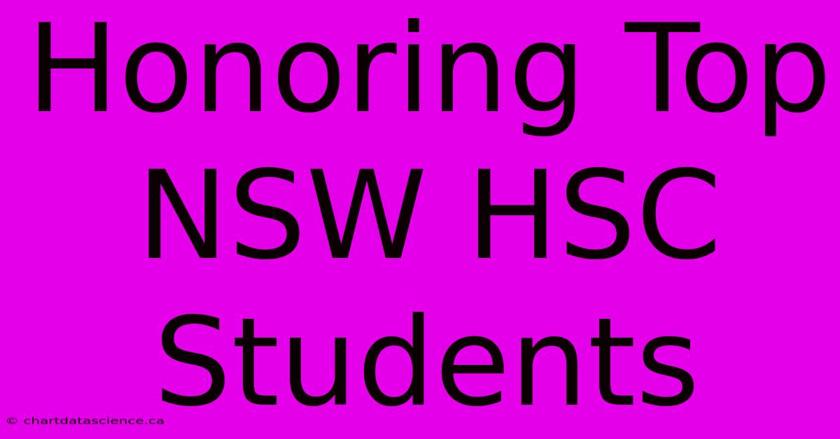 Honoring Top NSW HSC Students