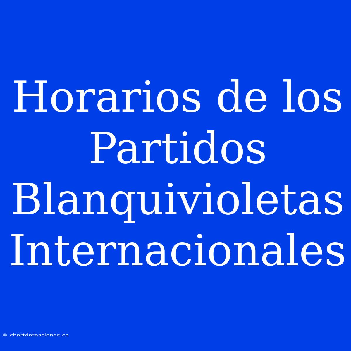 Horarios De Los Partidos Blanquivioletas Internacionales