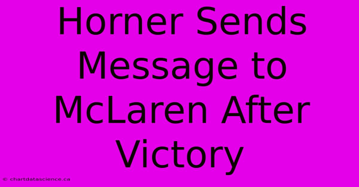 Horner Sends Message To McLaren After Victory 