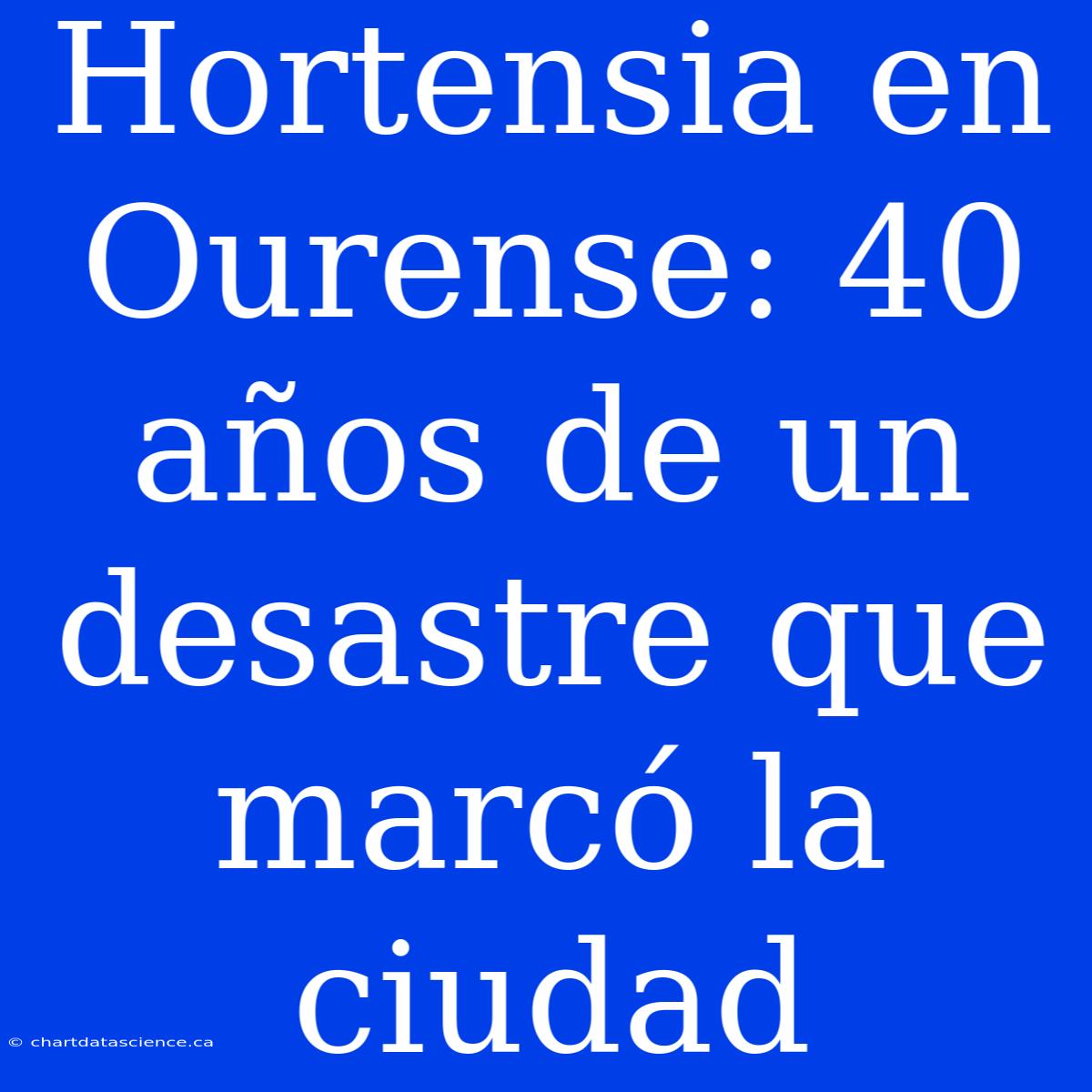 Hortensia En Ourense: 40 Años De Un Desastre Que Marcó La Ciudad