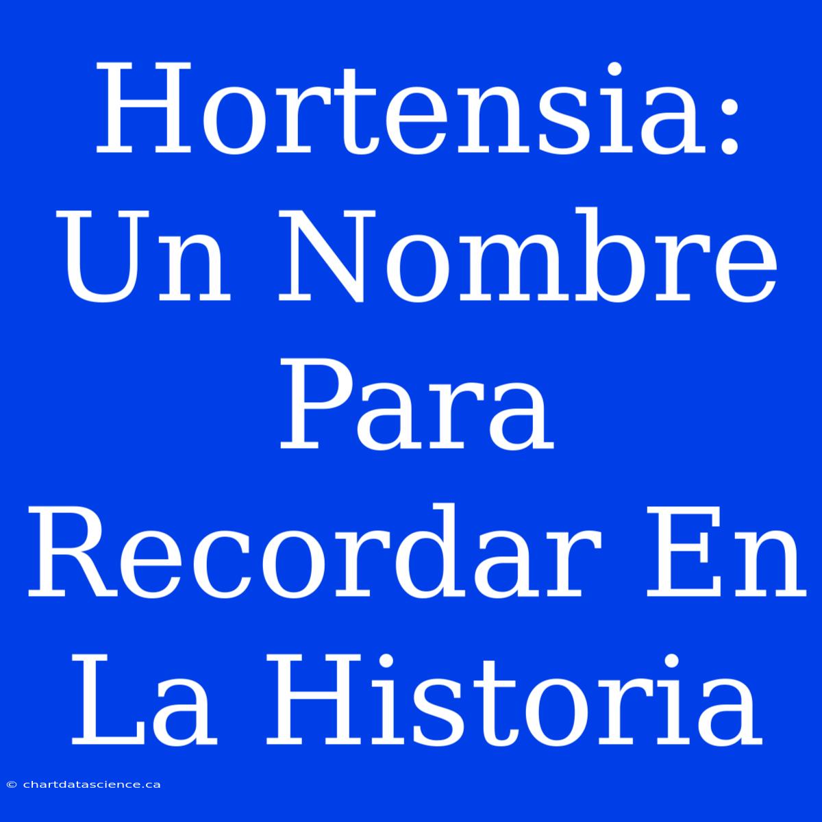 Hortensia: Un Nombre Para Recordar En La Historia