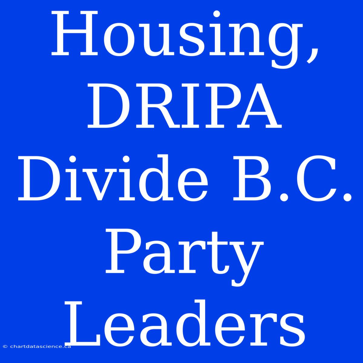 Housing, DRIPA Divide B.C. Party Leaders