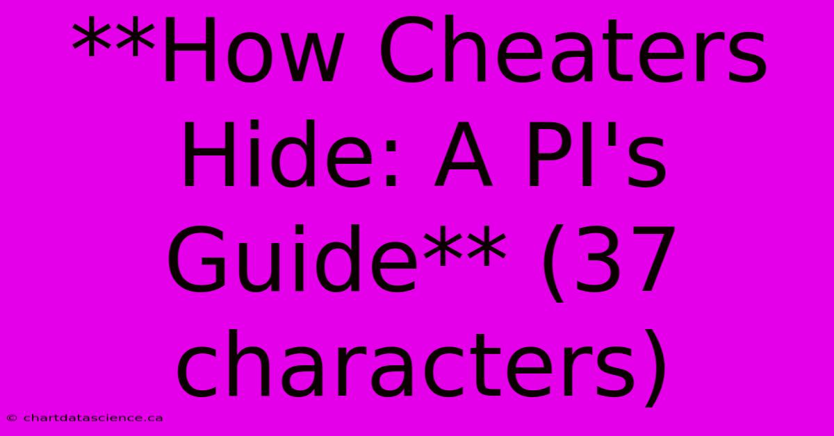 **How Cheaters Hide: A PI's Guide** (37 Characters)