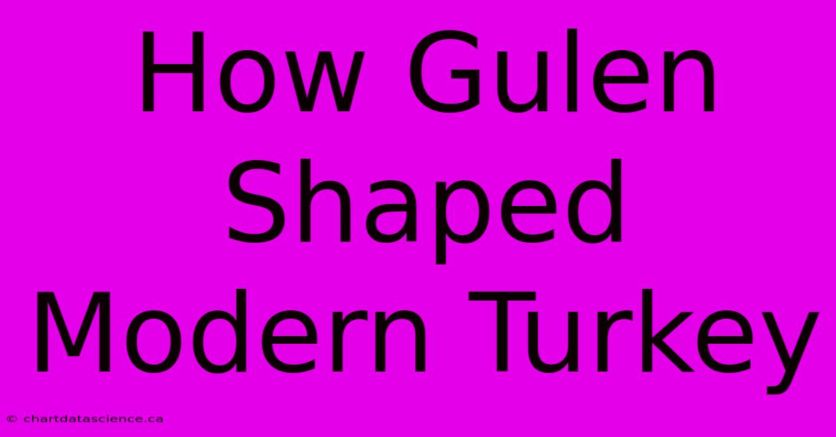 How Gulen Shaped Modern Turkey