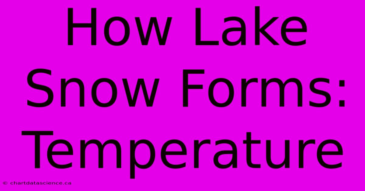 How Lake Snow Forms: Temperature