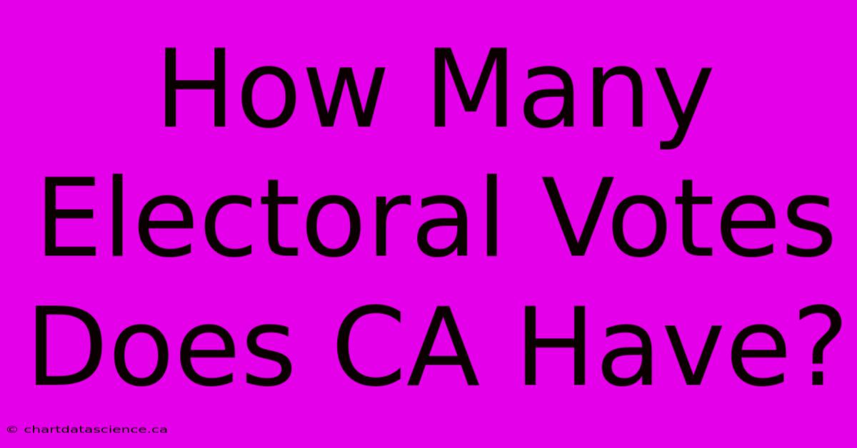 How Many Electoral Votes Does CA Have?