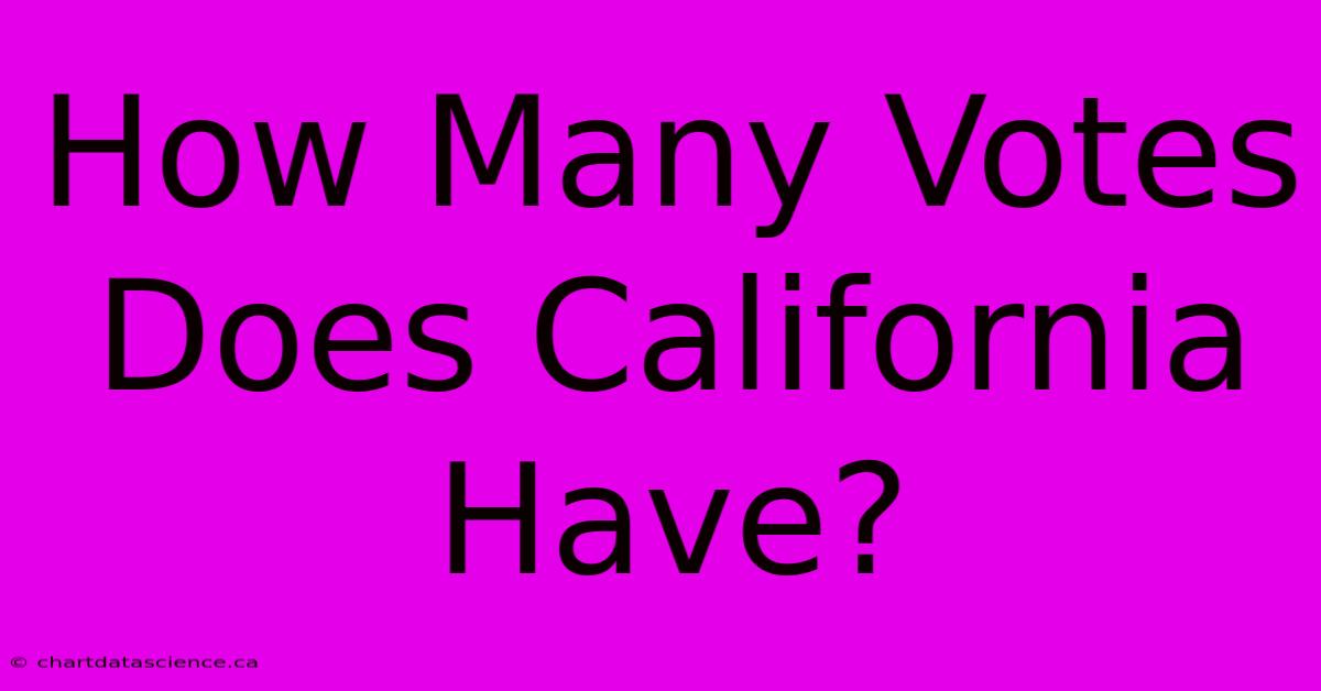 How Many Votes Does California Have?