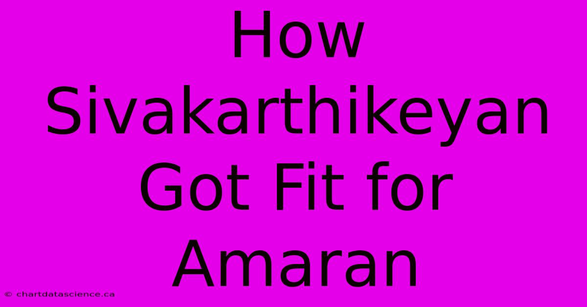 How Sivakarthikeyan Got Fit For Amaran