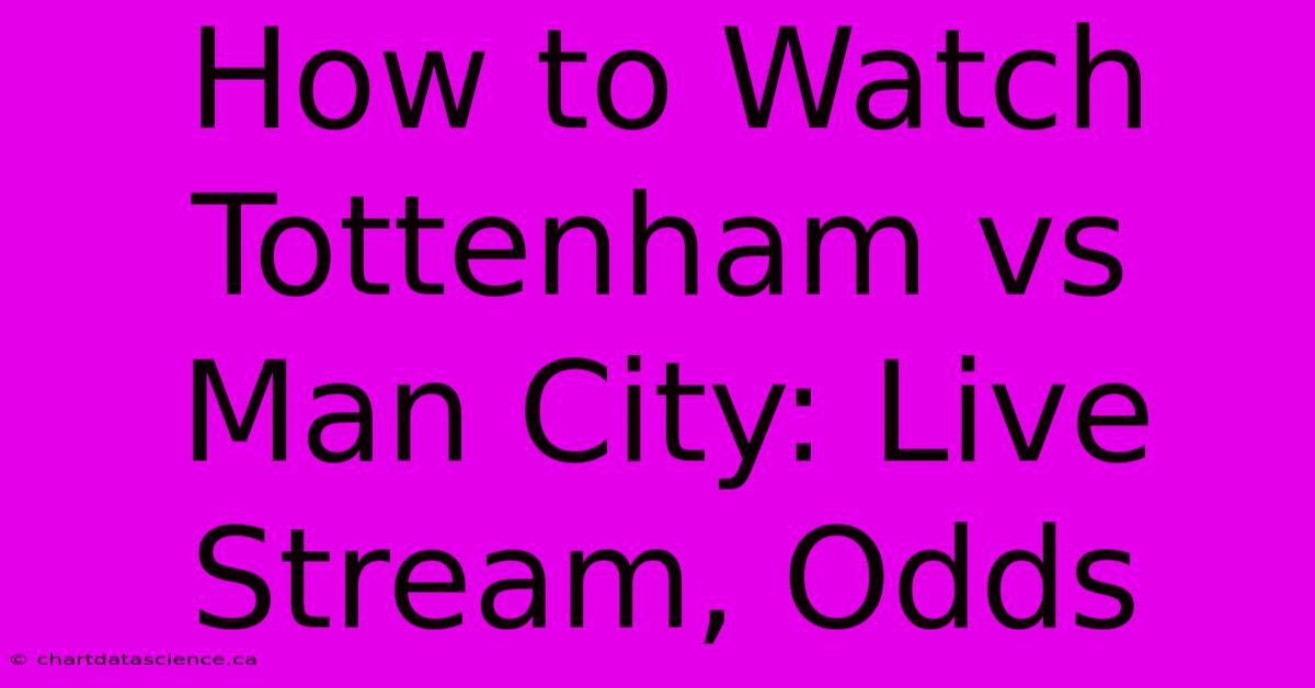 How To Watch Tottenham Vs Man City: Live Stream, Odds