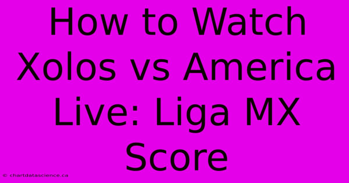 How To Watch Xolos Vs America Live: Liga MX Score