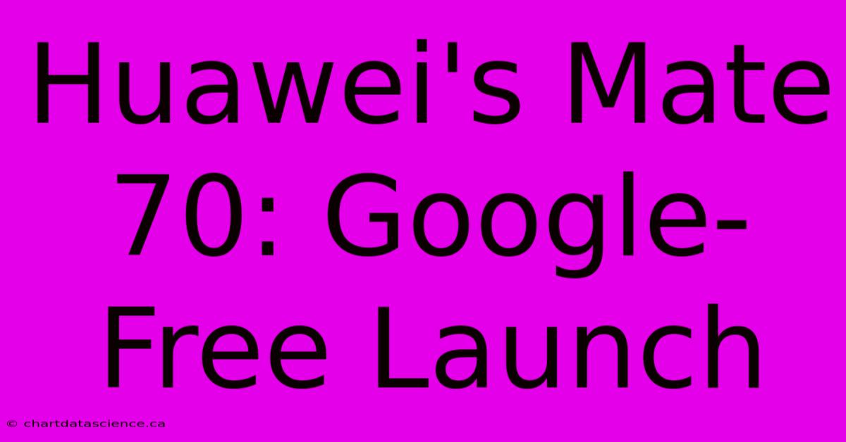 Huawei's Mate 70: Google-Free Launch