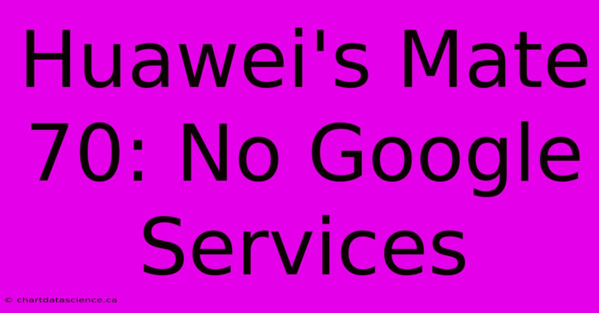 Huawei's Mate 70: No Google Services