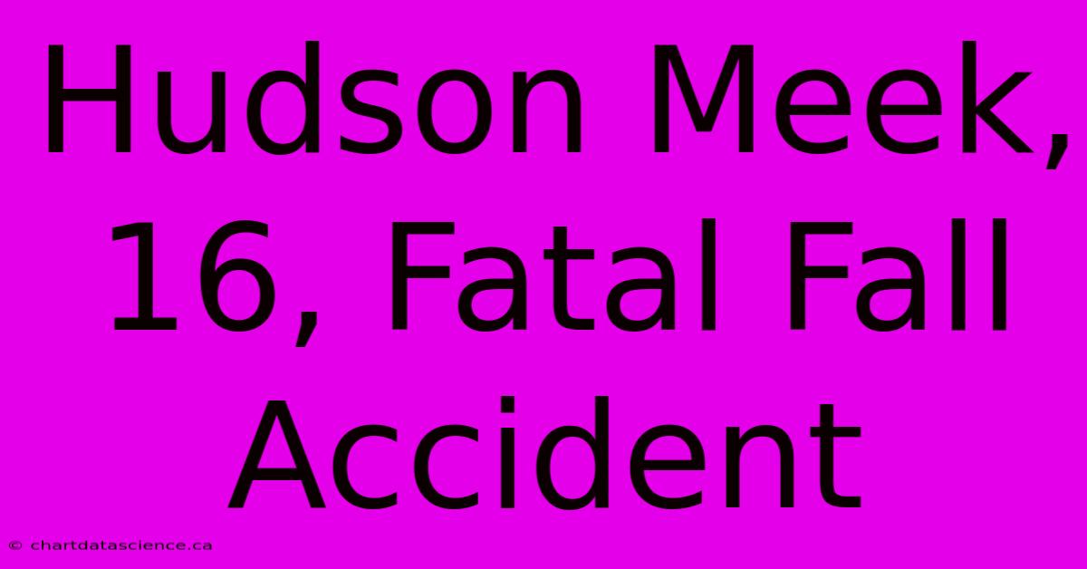 Hudson Meek, 16, Fatal Fall Accident