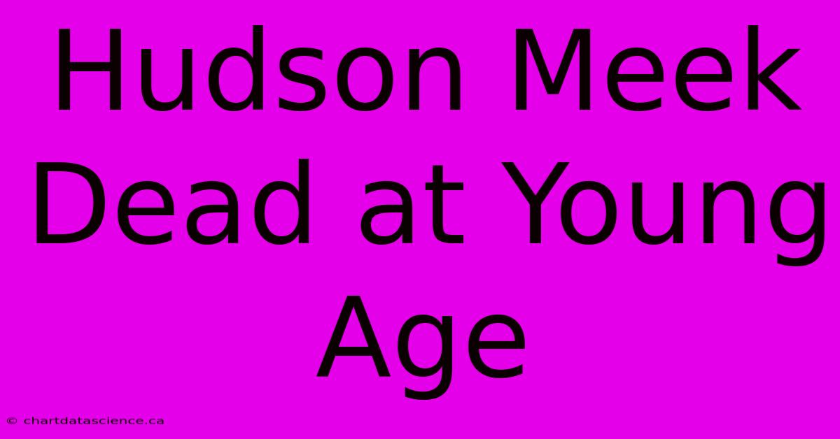 Hudson Meek Dead At Young Age