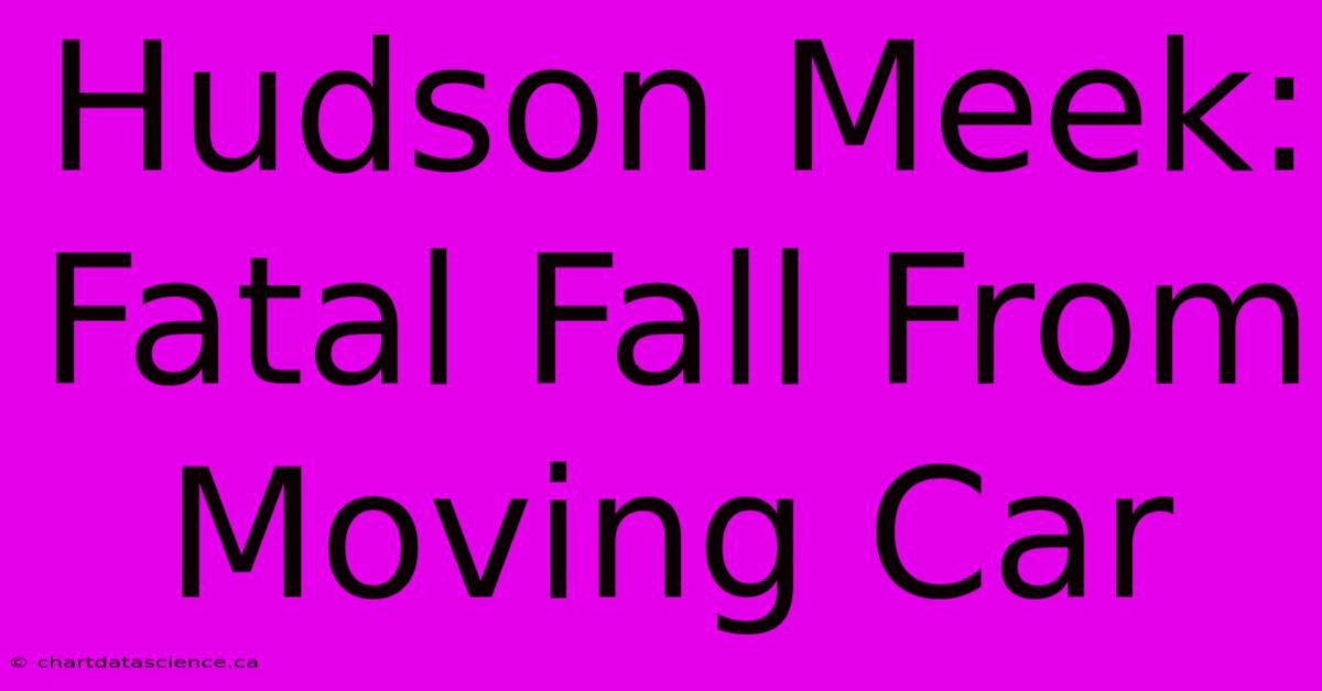 Hudson Meek: Fatal Fall From Moving Car