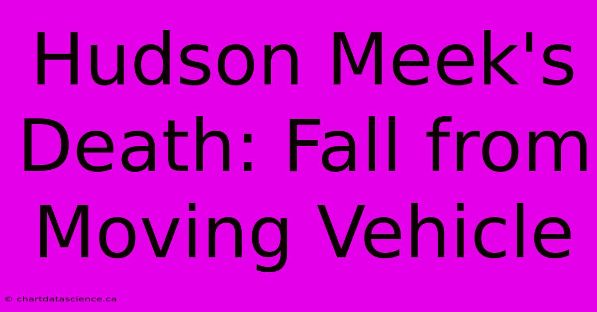 Hudson Meek's Death: Fall From Moving Vehicle