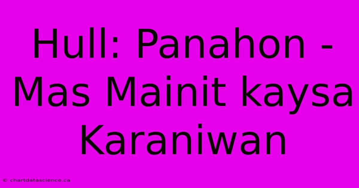 Hull: Panahon - Mas Mainit Kaysa Karaniwan