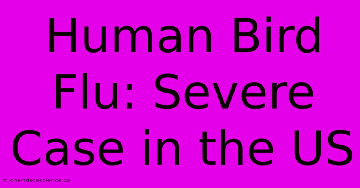 Human Bird Flu: Severe Case In The US