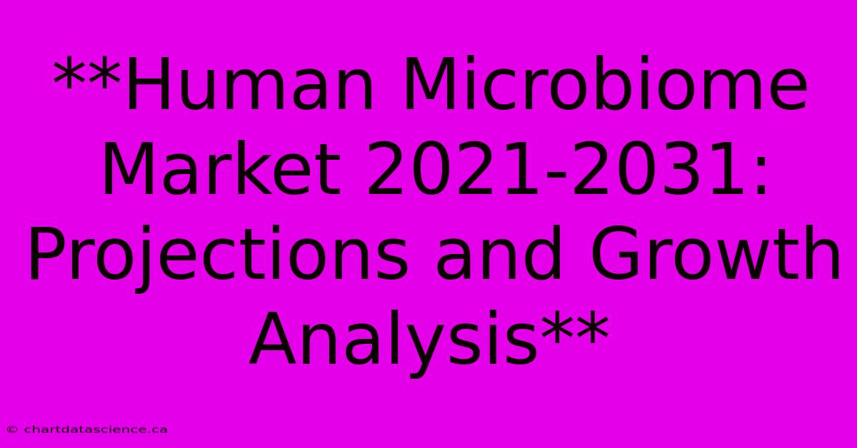 **Human Microbiome Market 2021-2031: Projections And Growth Analysis**