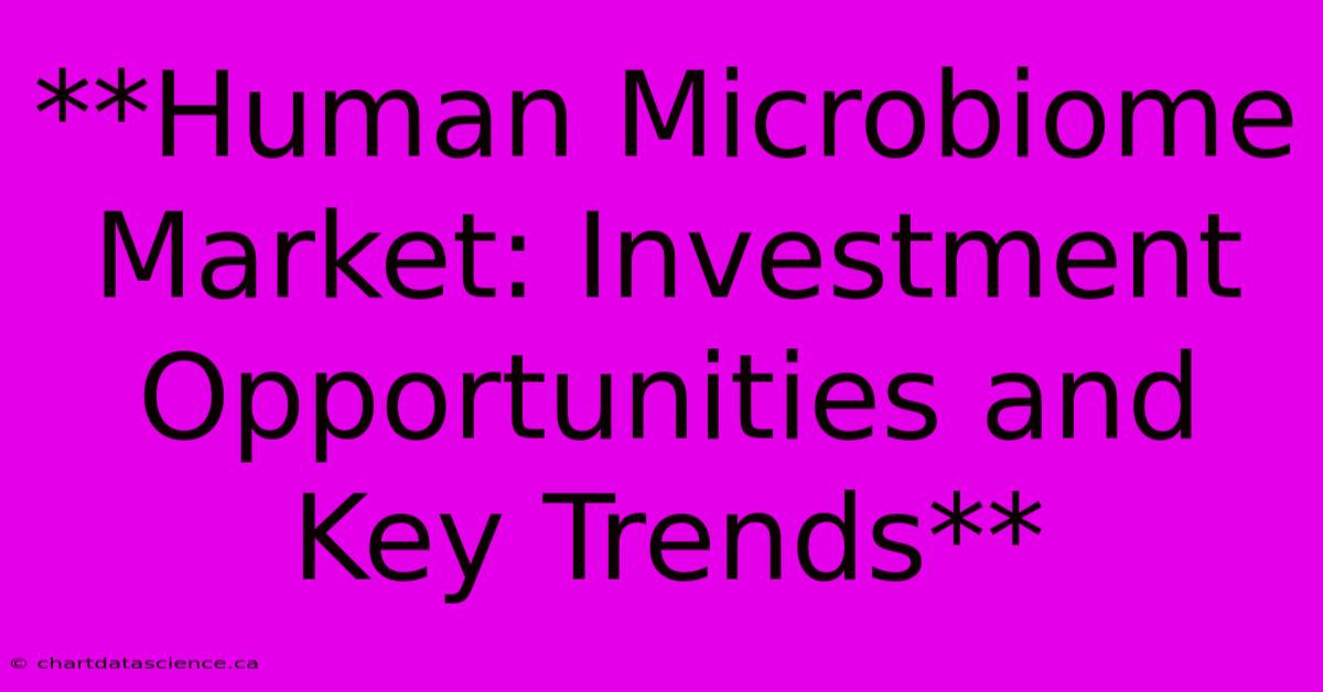 **Human Microbiome Market: Investment Opportunities And Key Trends**