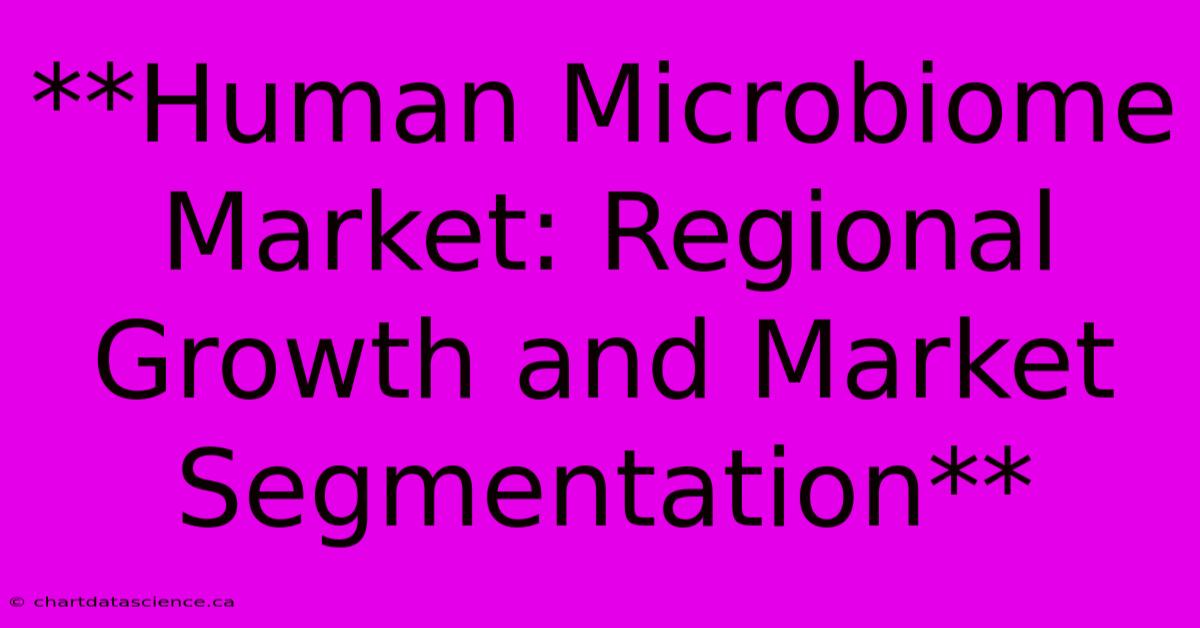 **Human Microbiome Market: Regional Growth And Market Segmentation**