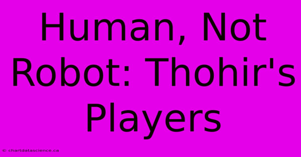 Human, Not Robot: Thohir's Players