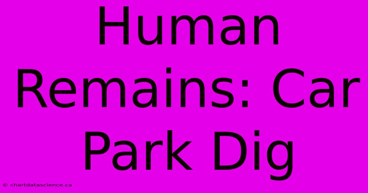 Human Remains: Car Park Dig