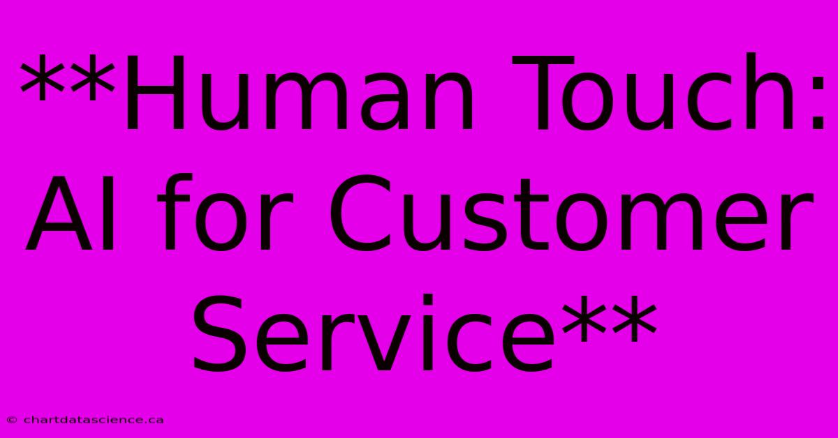 **Human Touch: AI For Customer Service**