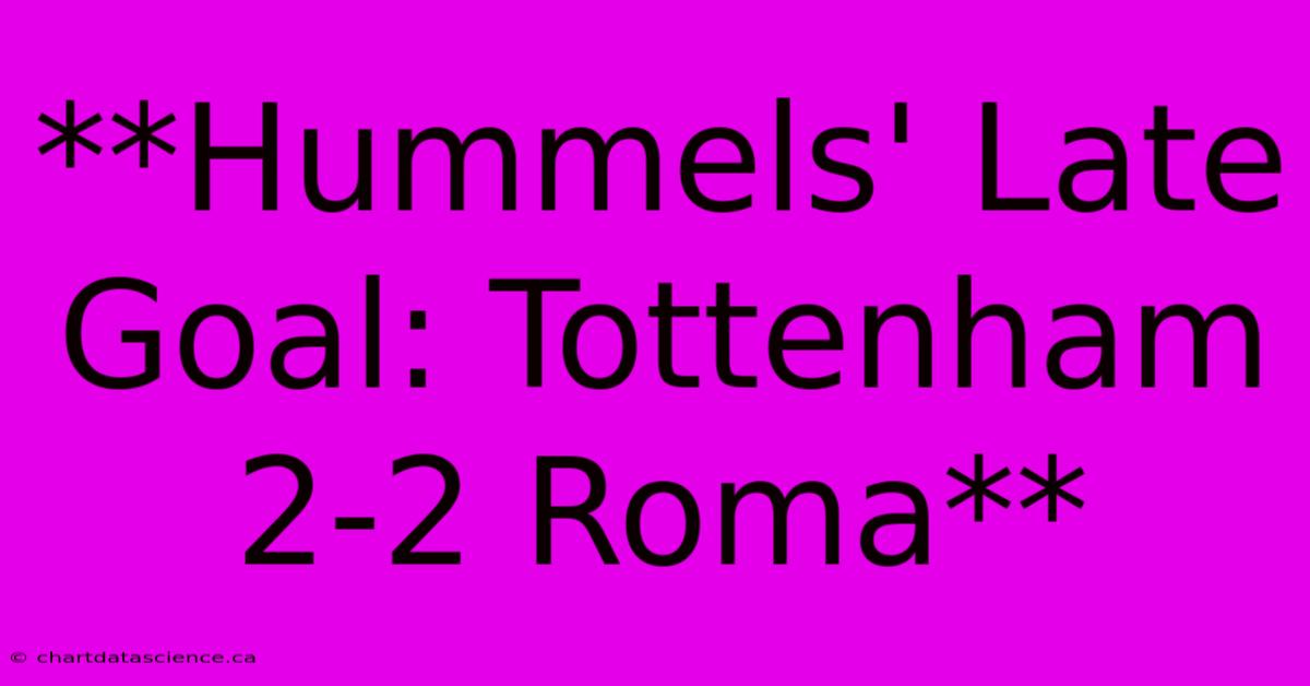 **Hummels' Late Goal: Tottenham 2-2 Roma**