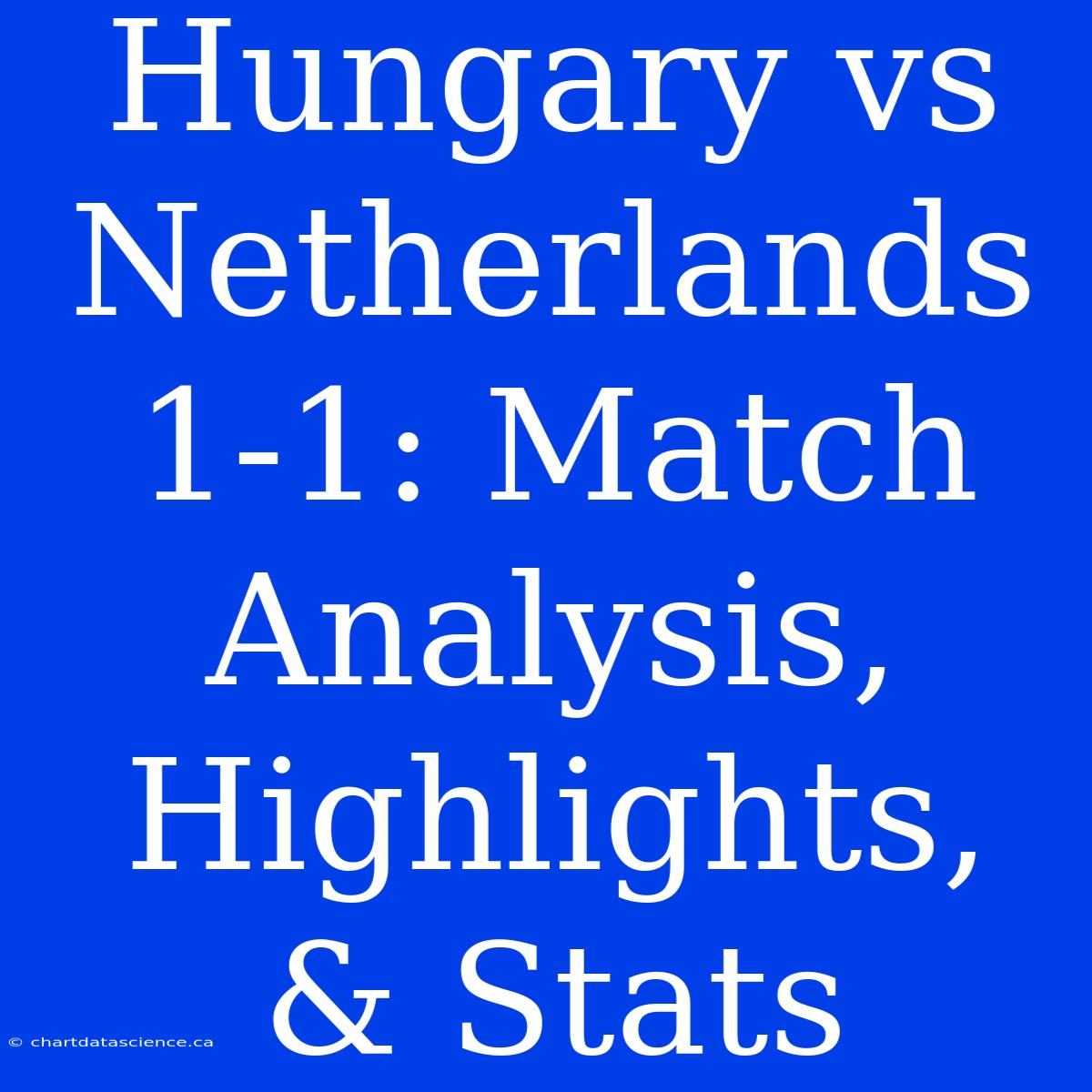 Hungary Vs Netherlands 1-1: Match Analysis, Highlights, & Stats