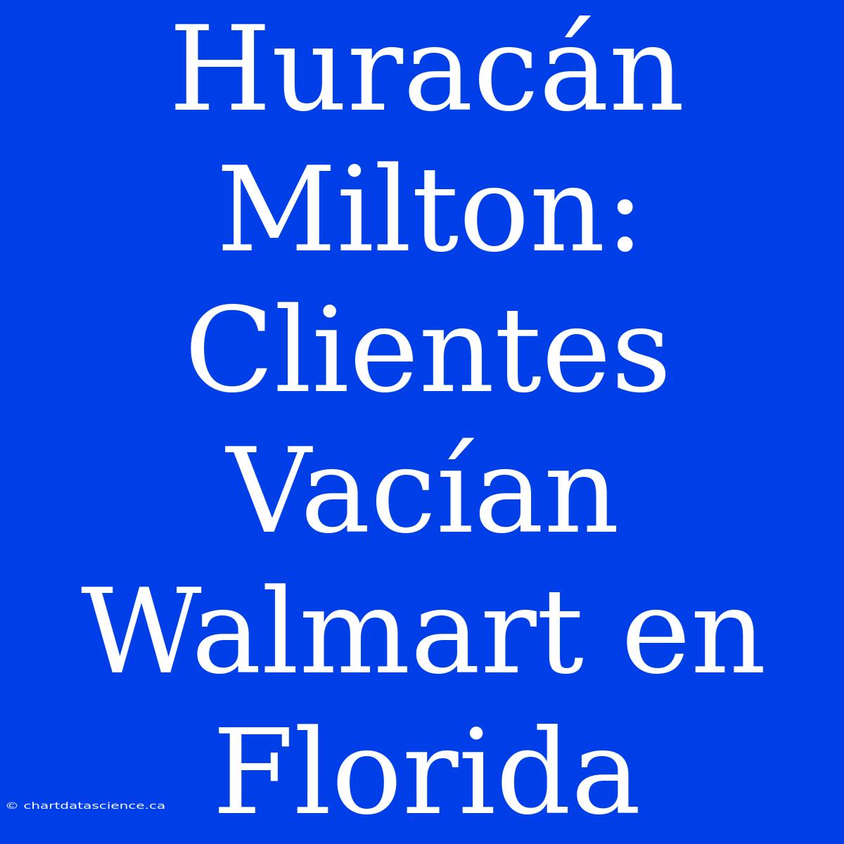 Huracán Milton: Clientes Vacían Walmart En Florida