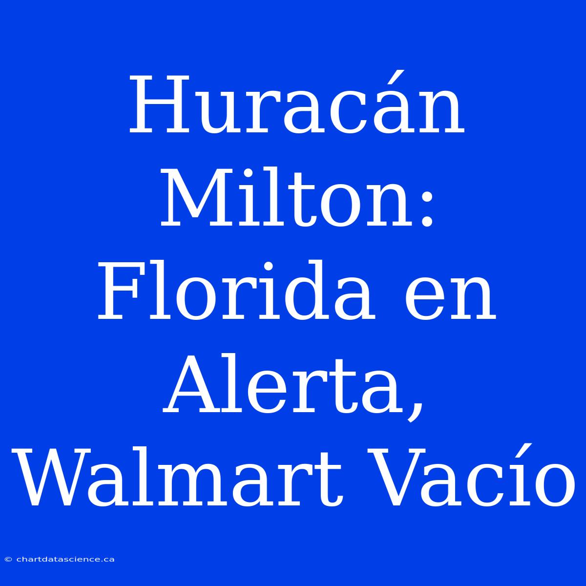 Huracán Milton: Florida En Alerta, Walmart Vacío