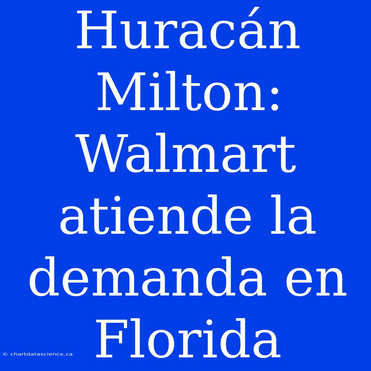 Huracán Milton: Walmart Atiende La Demanda En Florida