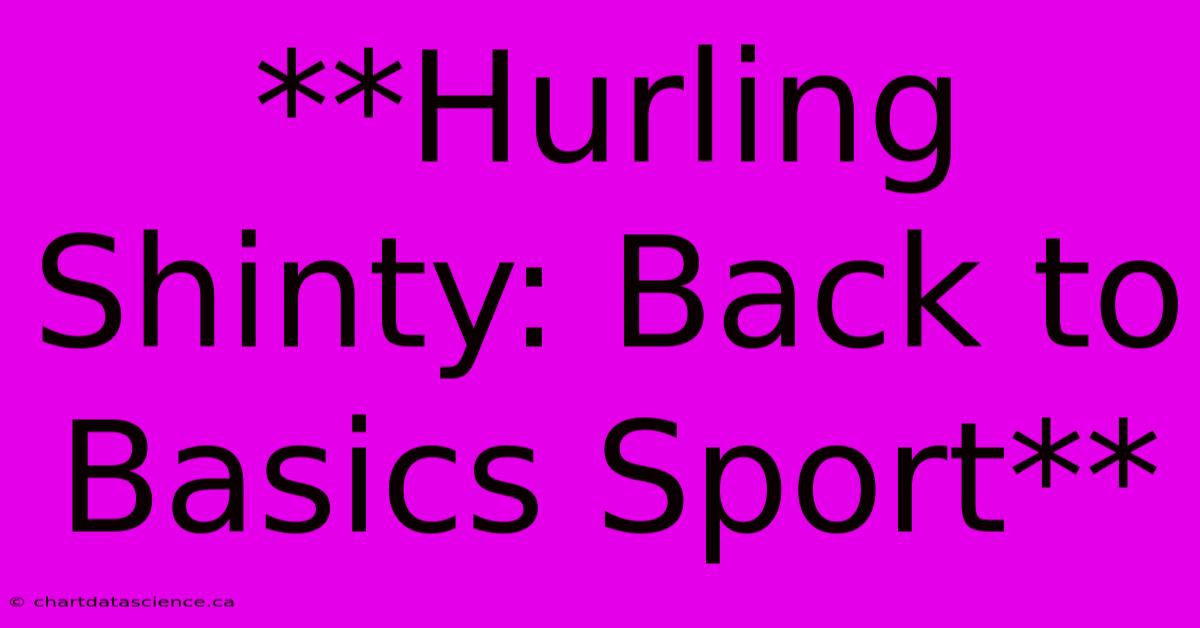 **Hurling Shinty: Back To Basics Sport**