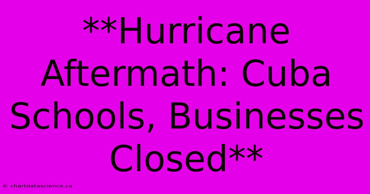 **Hurricane Aftermath: Cuba Schools, Businesses Closed**