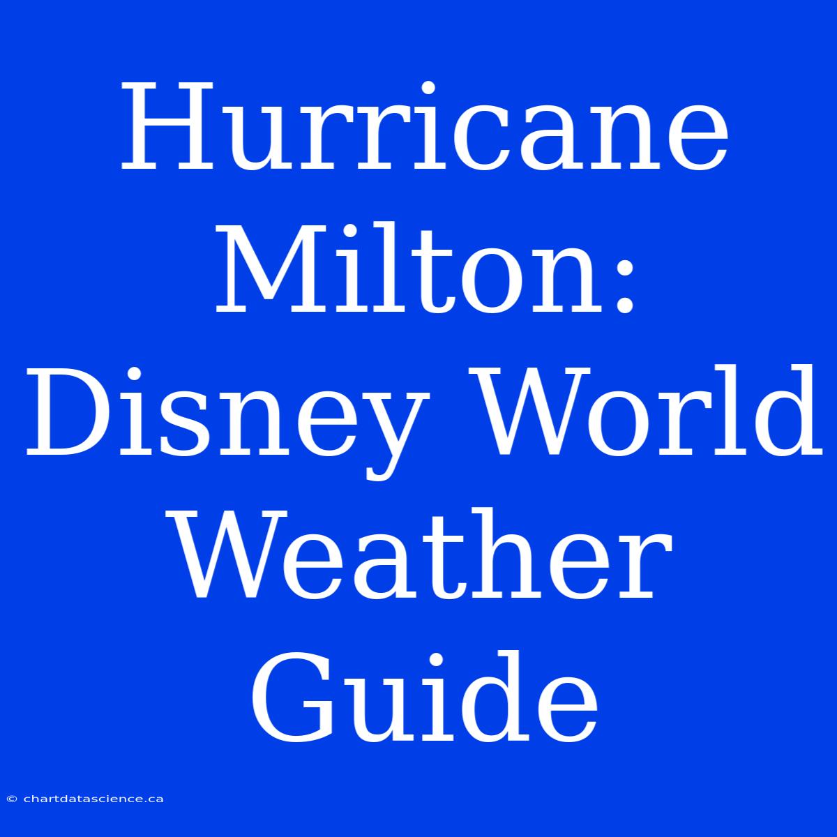 Hurricane Milton: Disney World Weather Guide