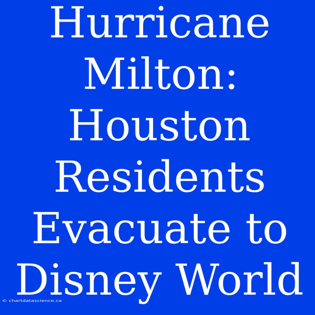 Hurricane Milton: Houston Residents Evacuate To Disney World