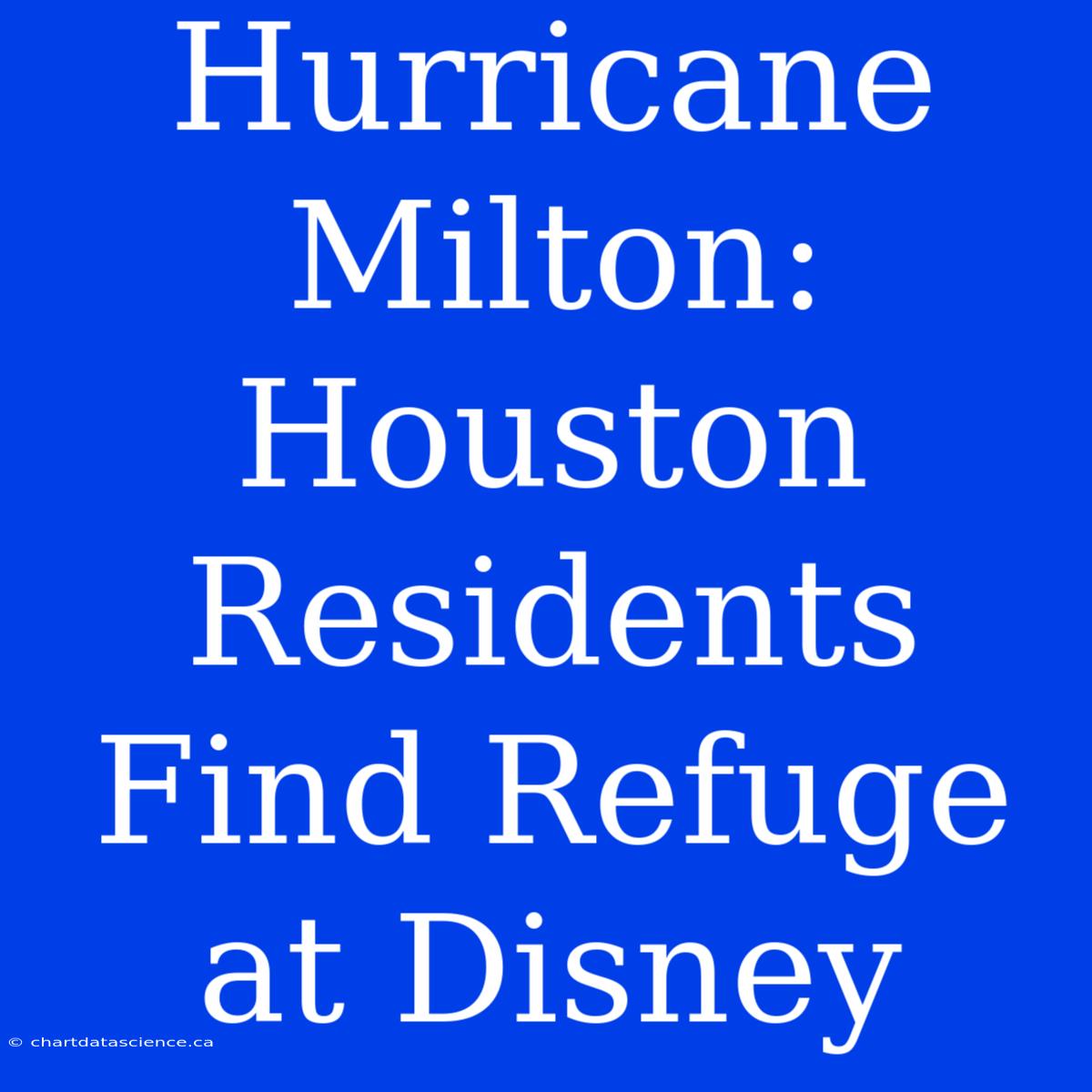 Hurricane Milton: Houston Residents Find Refuge At Disney