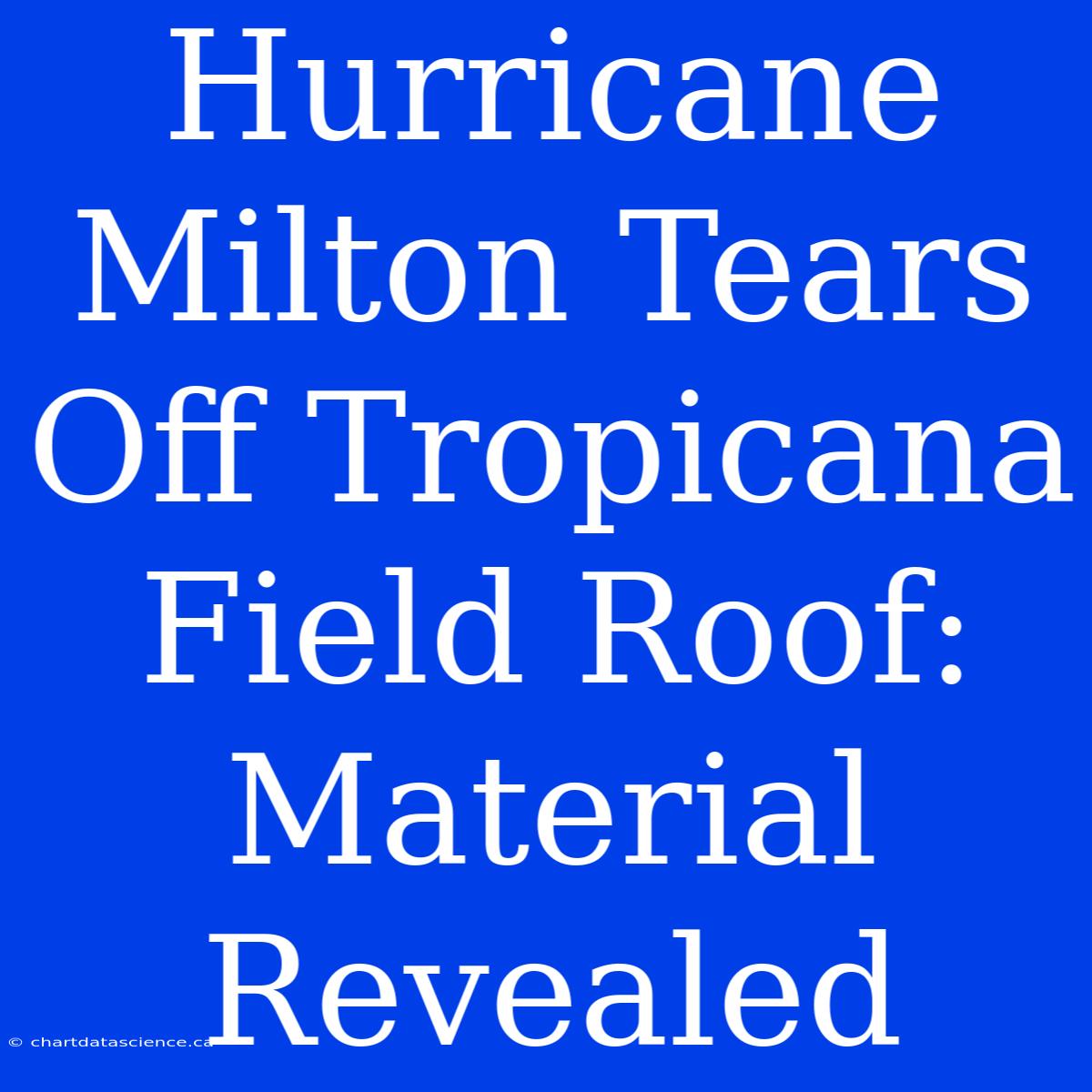 Hurricane Milton Tears Off Tropicana Field Roof: Material Revealed