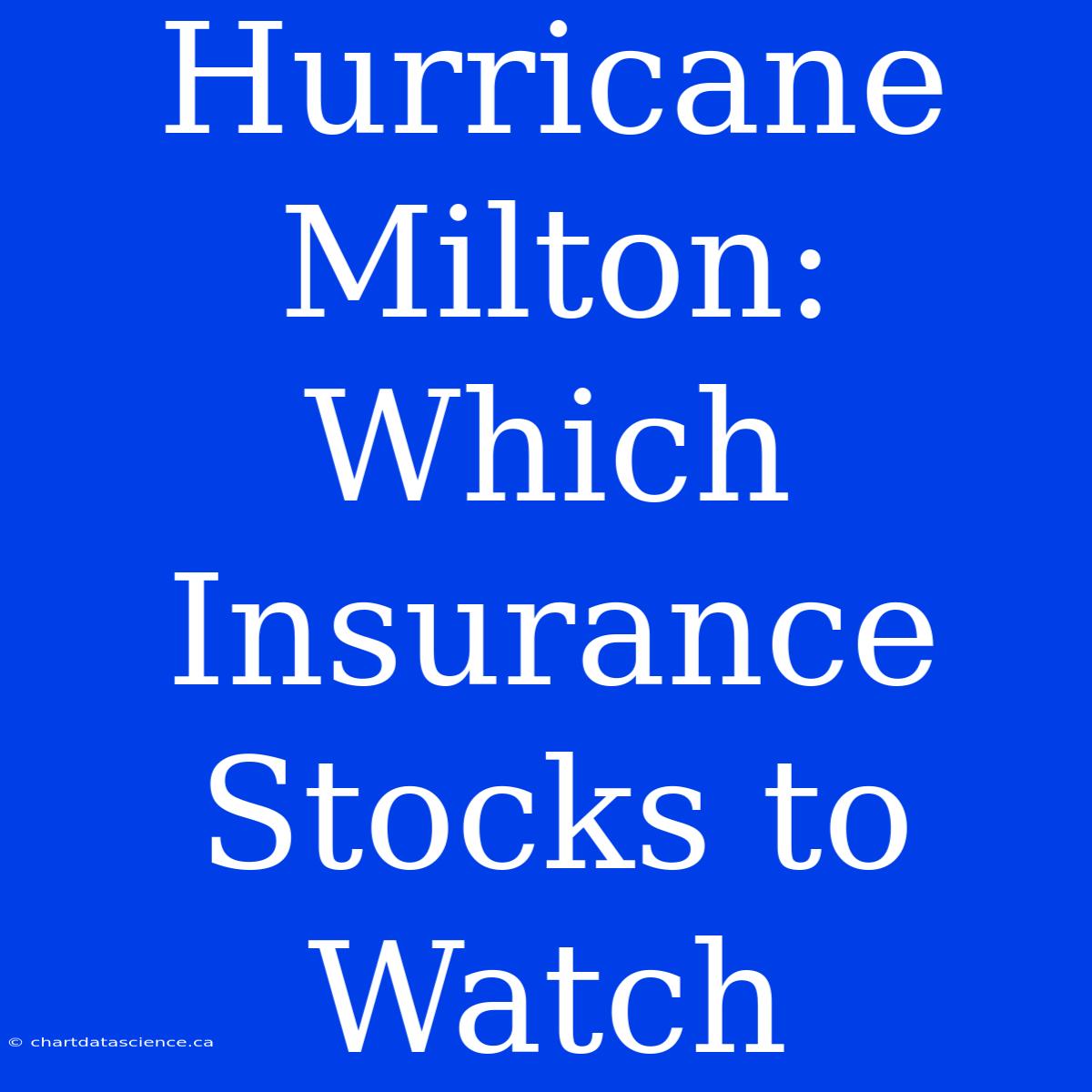 Hurricane Milton: Which Insurance Stocks To Watch