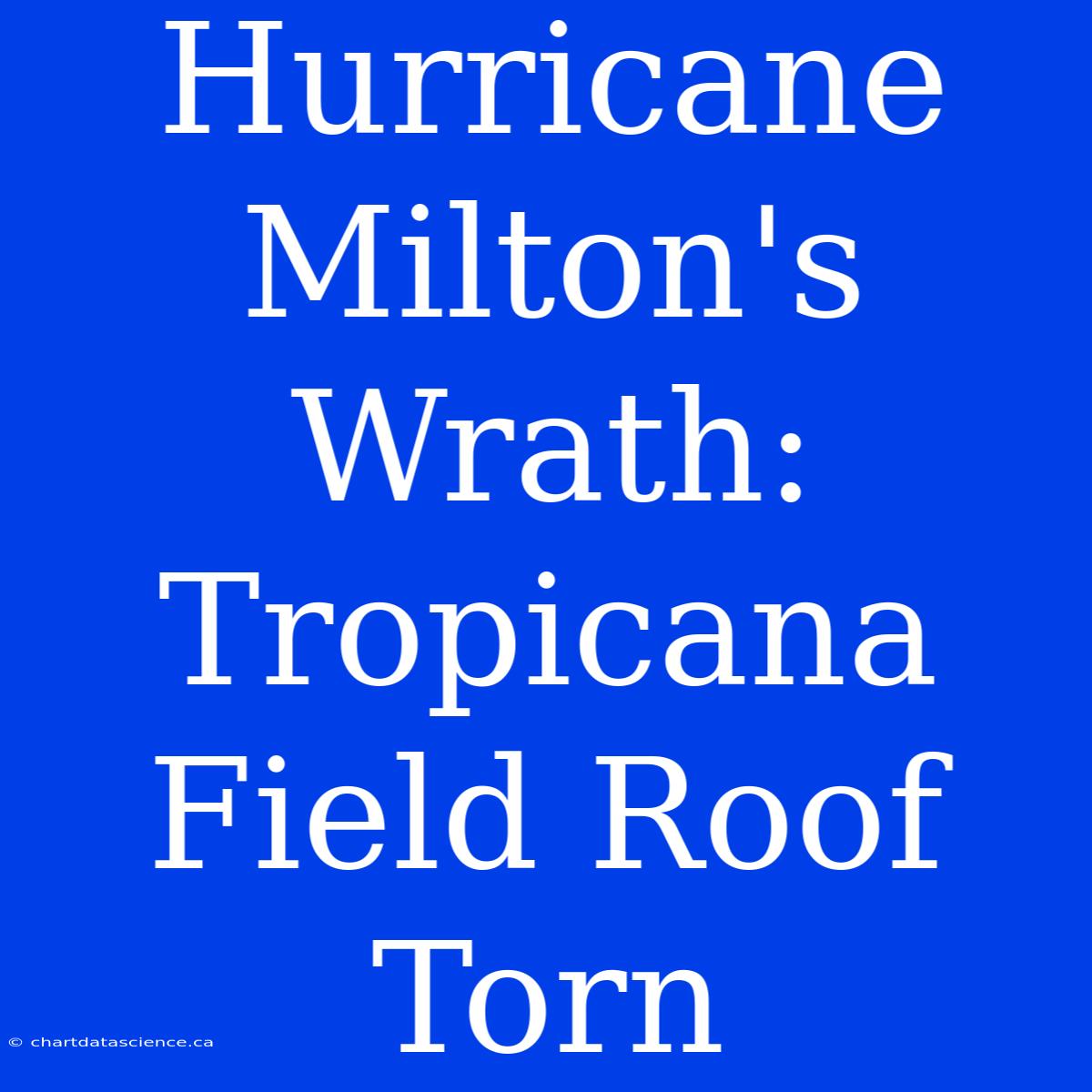 Hurricane Milton's Wrath: Tropicana Field Roof Torn