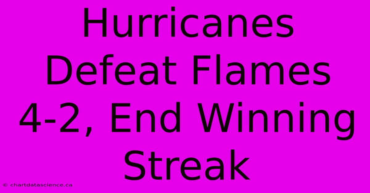 Hurricanes Defeat Flames 4-2, End Winning Streak