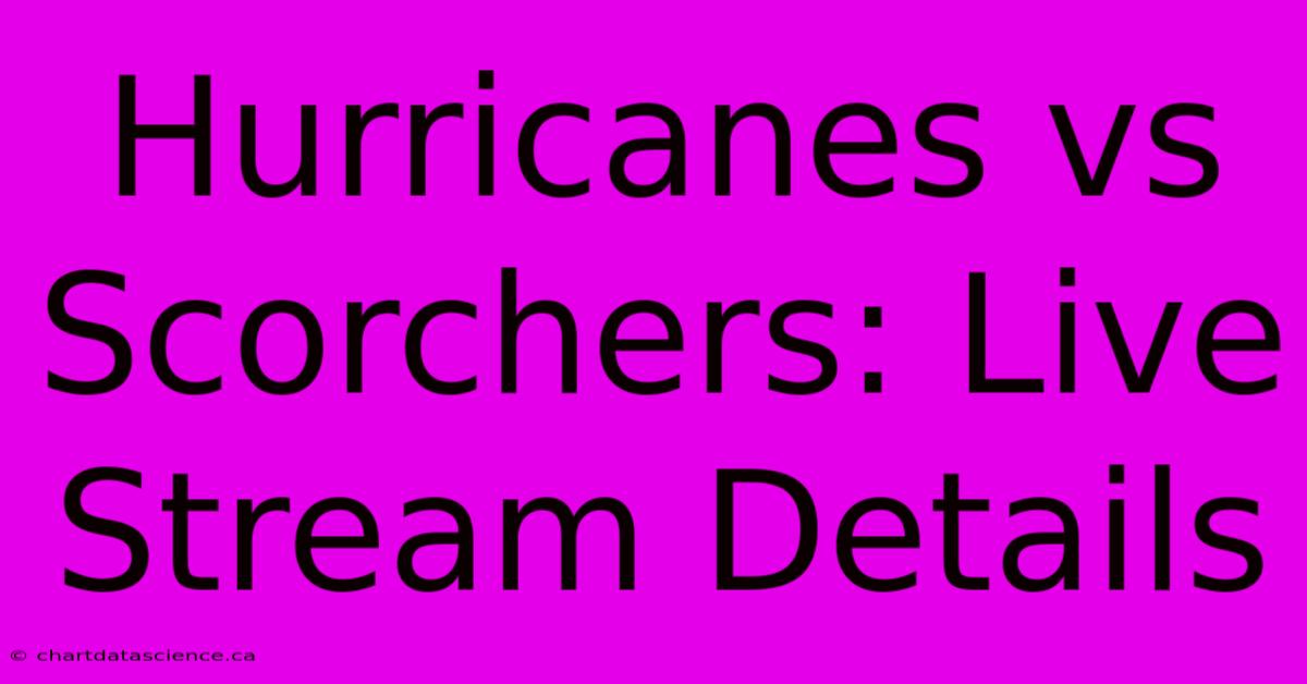 Hurricanes Vs Scorchers: Live Stream Details