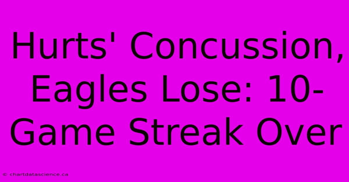 Hurts' Concussion, Eagles Lose: 10-Game Streak Over